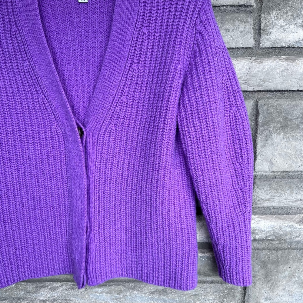Vince Vibrant Purple Knit Cardigan - Picture 2 of 7